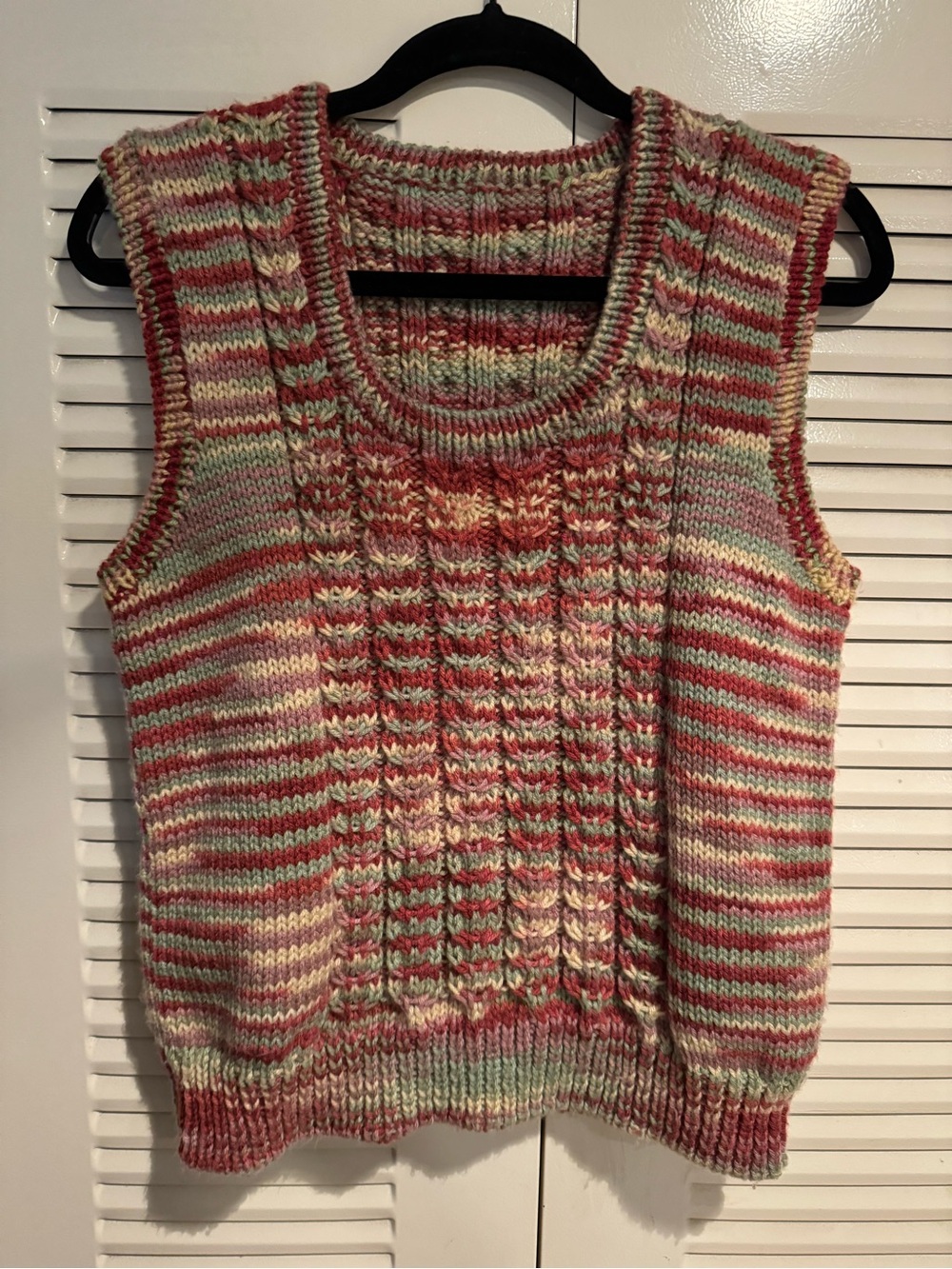 Handmade Knit Sweater Vest | Pastel Multicolor | Cottagecore |